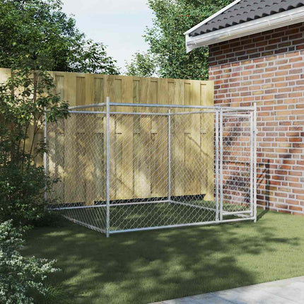 Cage Pour Chien Avec Porte Gris 2X2X1,5 M Acier Galvanisé