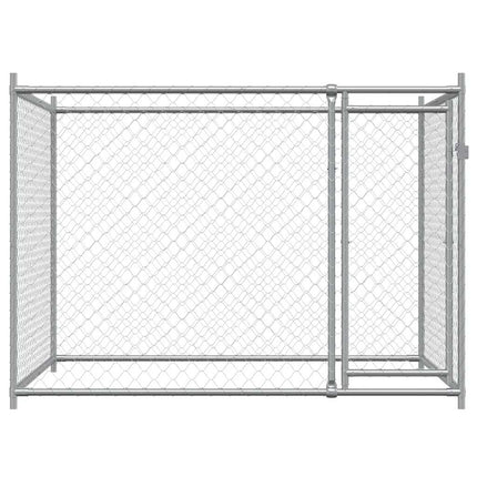 Cage Pour Chien Avec Porte Gris 2X2X1,5 M Acier Galvanisé