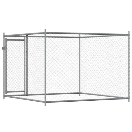 Cage Pour Chien Avec Porte Gris 2X2X1,5 M Acier Galvanisé