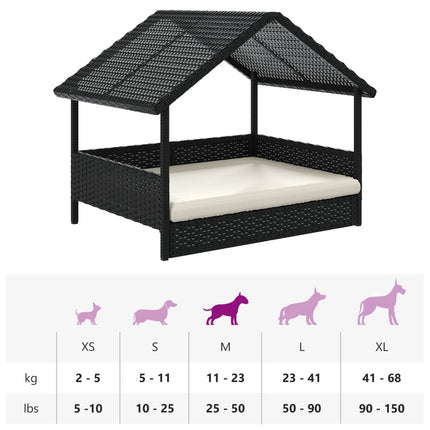 Niche Pour Chien Avec Coussin Résine Tressée