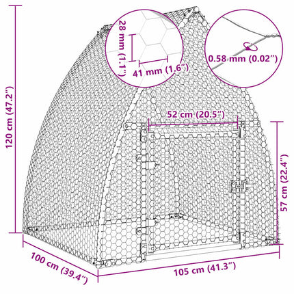 Cage Pour Poules Argenté Acier Galvanisé