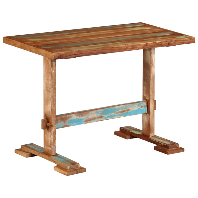 Table À Manger Sur Pied Bois De Récupération Massif 120X58X78Cm