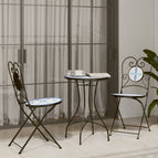 Bleu et blanc / Table ronde / 3