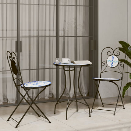 Ensemble De Bistro 3 Pcs Carreaux Céramiques Terre Cuite
