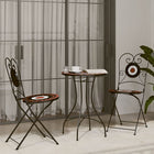 Ensemble De Bistro 3 Pcs Carreaux Céramiques Terre Cuite