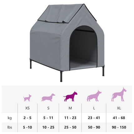 Niche Pour Chien Gris Clair Tissu Oxford Et Acier