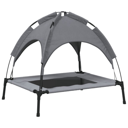Lit Pour Chien Avec Auvent Anthracite Tissu Oxford Et Acier