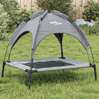 Lit Pour Chien Avec Auvent Anthracite Tissu Oxford Et Acier