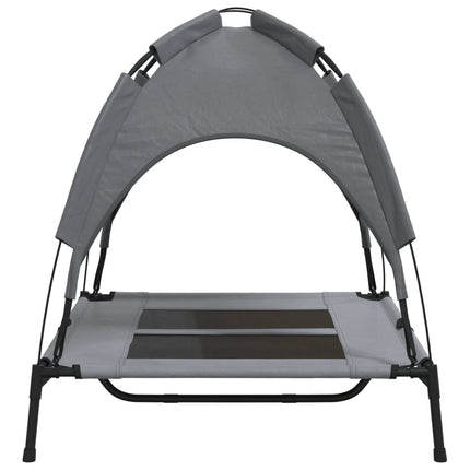 Lit Pour Chien Avec Auvent Anthracite Tissu Oxford Et Acier