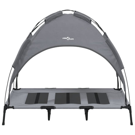 Lit Pour Chien Avec Auvent Anthracite Tissu Oxford Et Acier