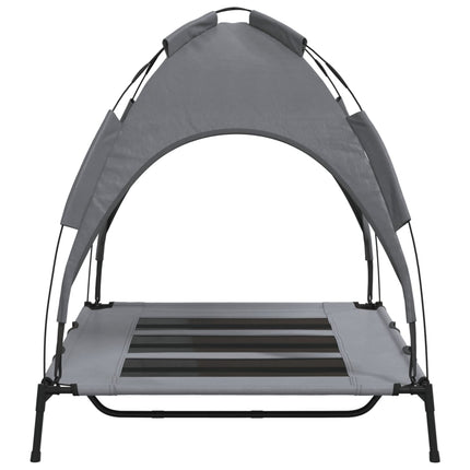 Lit Pour Chien Avec Auvent Anthracite Tissu Oxford Et Acier