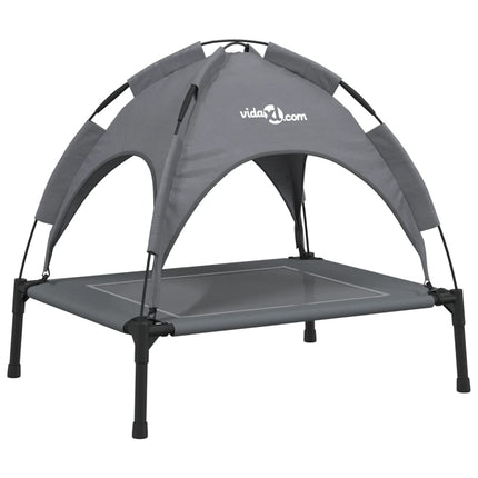 Lit Pour Chien Avec Auvent Anthracite Tissu Oxford Et Acier