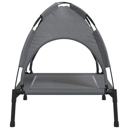 Lit Pour Chien Avec Auvent Anthracite Tissu Oxford Et Acier