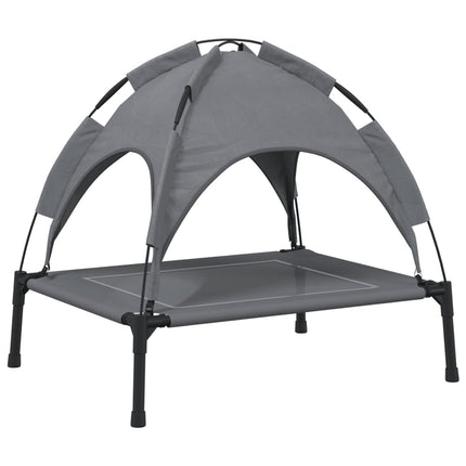 Lit Pour Chien Avec Auvent Anthracite Tissu Oxford Et Acier