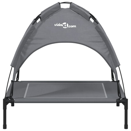 Lit Pour Chien Avec Auvent Anthracite Tissu Oxford Et Acier