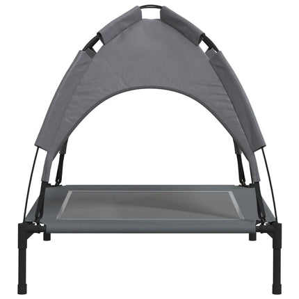 Lit Pour Chien Avec Auvent Anthracite Tissu Oxford Et Acier