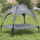 Lit Pour Chien Avec Auvent Anthracite Tissu Oxford Et Acier