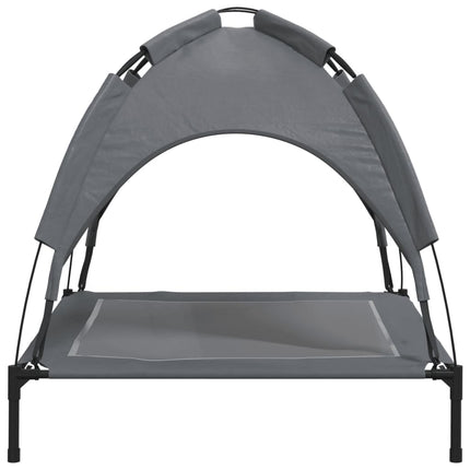 Lit Pour Chien Avec Auvent Anthracite Tissu Oxford Et Acier
