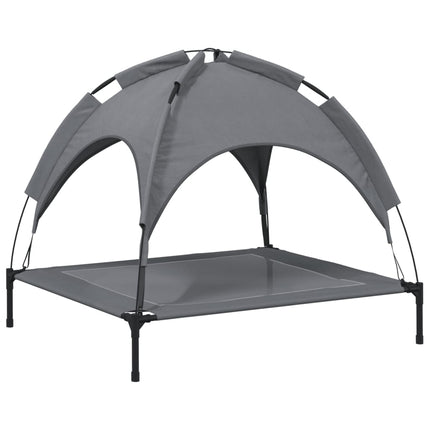 Lit Pour Chien Avec Auvent Anthracite Tissu Oxford Et Acier