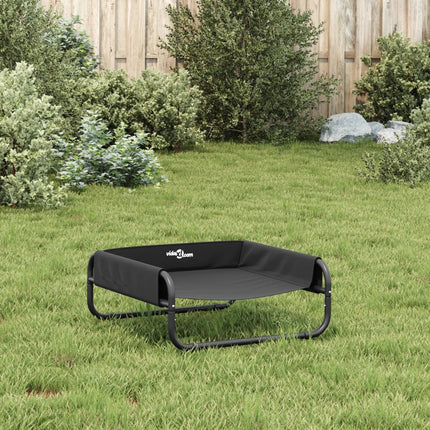 Lit Surélevé Pour Chien Anthracite Tissu Oxford Et Acier