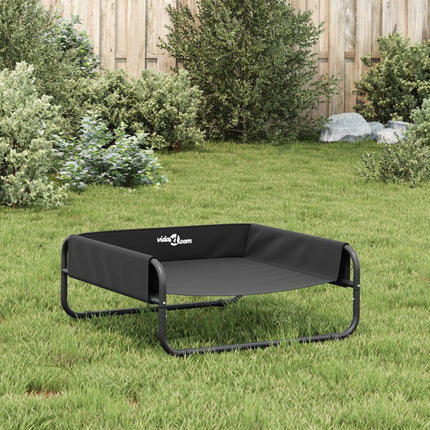 Lit Surélevé Pour Chien Anthracite Tissu Oxford Et Acier