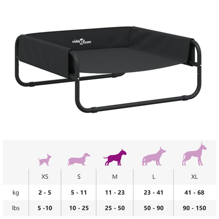 Lit Surélevé Pour Chien Anthracite Tissu Oxford Et Acier