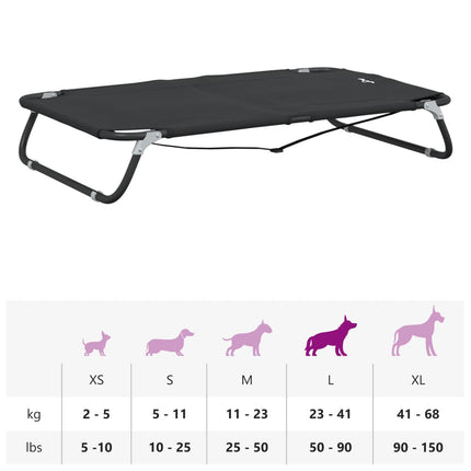 Lit Pour Chien Pliable Anthracite Tissu Oxford Et Acier