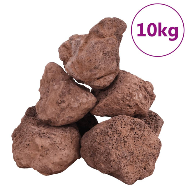 Roches Volcaniques 10 Kg Rouge 10-30 Cm