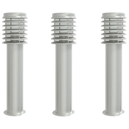 Lampadaires D'extérieur 3 Pcs É 60 Cm Acier Inoxydable Argent