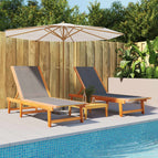 Noir / 2x Chaise longue / 1