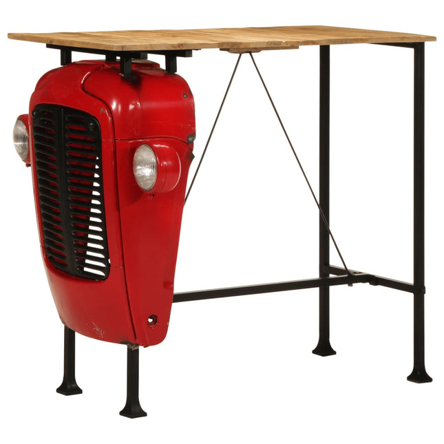 Table De Bar Forme De Tracteur Bois De Manguier Massif Rouge