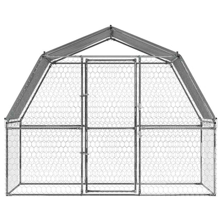 Cage Pour Chiens Avec Toit Et Porte Argenté Acier Galvanisé