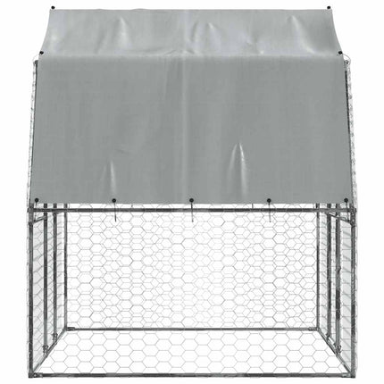 Cage Pour Chiens Avec Toit Et Porte Argenté Acier Galvanisé