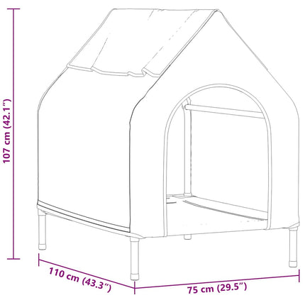 Maison Pour Chien En Tissu Oxford Et Acier