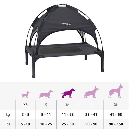 Lit Surélevé Pour Chien Tissu Polyester, Cadre En Métal