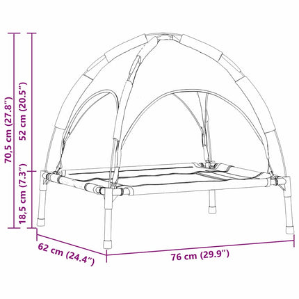 Lit Surélevé Pour Chien Tissu Polyester, Cadre En Métal
