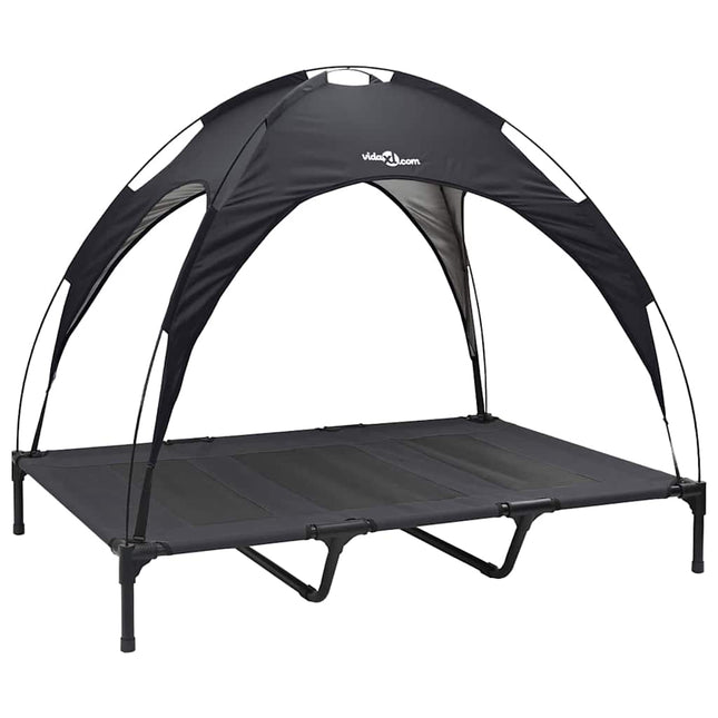 Lit Pour Chien Surélevé Avec Toit Amovible Xl Acier