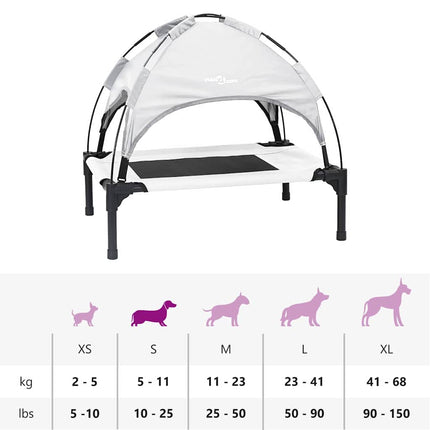 Lit De Chien Surélevé Avec Toit Amovible Gris Argent Acier