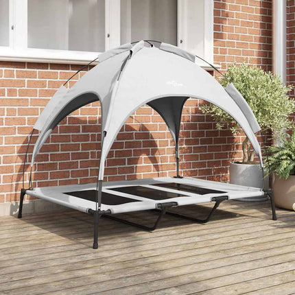 Lit Pour Chien Surélevé Avec Toit Amovible Xl Acier