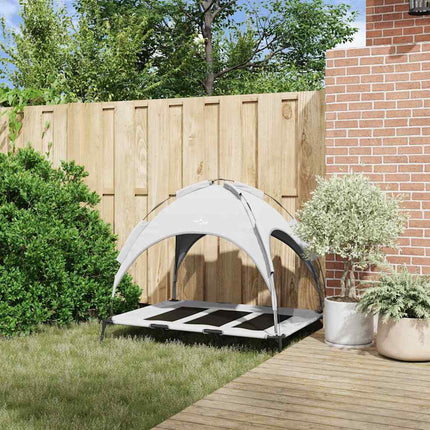 Lit Pour Chien Surélevé Avec Toit Amovible Xl Acier