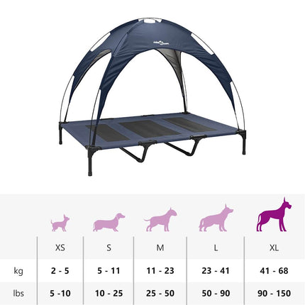 Lit Surélevé Pour Chien Avec Toit Amovible Xl Acier