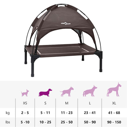 Lit Pour Chien Surélevé Avec Toit Amovible S Acier