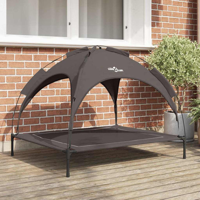 Lit Pour Chien Surélevé Avec Toit Amovible Xl Acier