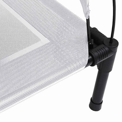 Lit Pour Chien Surélevé Avec Toit Amovible Argent Gris Acier
