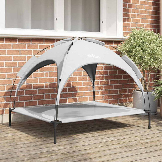 Lit Surélevé Pour Chien Avec Toit Amovible Xl En Acier