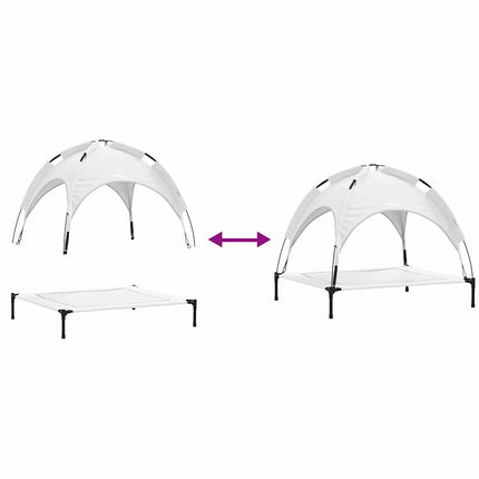 Lit Surélevé Pour Chien Avec Toit Amovible Xl En Acier