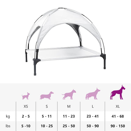 Lit Surélevé Pour Chien Avec Toit Amovible Xl En Acier