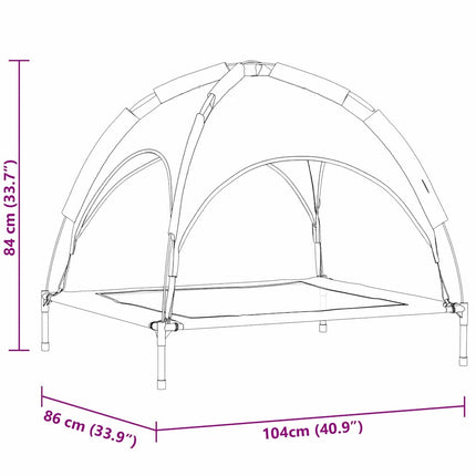 Lit Surélevé Pour Chien Avec Toit Amovible Xl En Acier