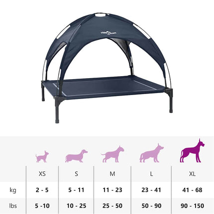 Lit Pour Chien Surélevé Avec Toit Amovible Xl En Acier
