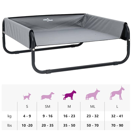 Lit Pour Chien Surélevé M Tissu Oxford Et Acier